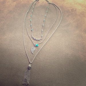 3 Tier Silver Lucky Brand Necklace